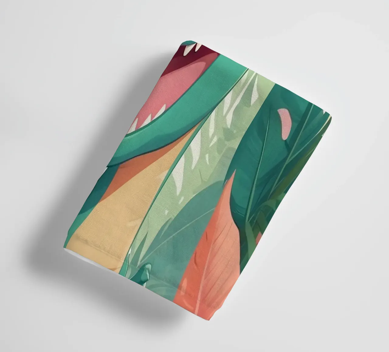 Cute cartoon dinosaur stands in lush greenery towel by DesignDoodle