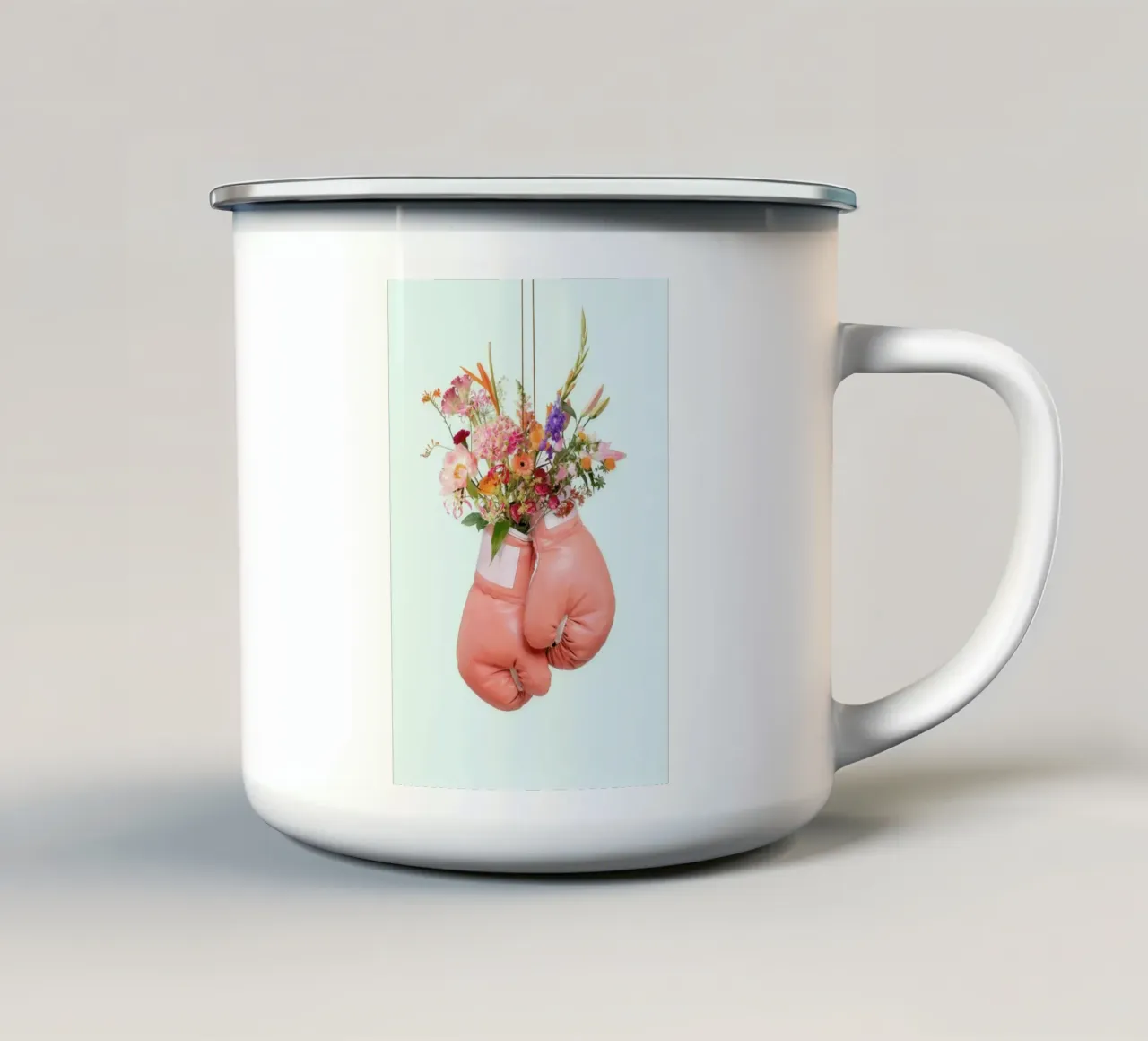 Flower Power tazza in smalto da Paul Fuentes Design