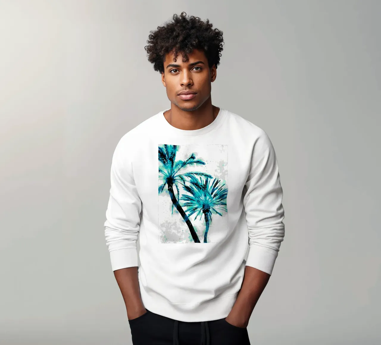 Palme tropicali acquerello felpa da Matthew Katz