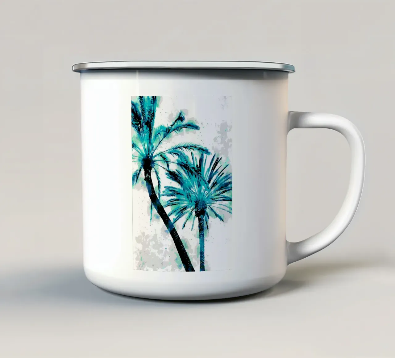 Palme tropicali acquerello tazza in smalto da Matthew Katz