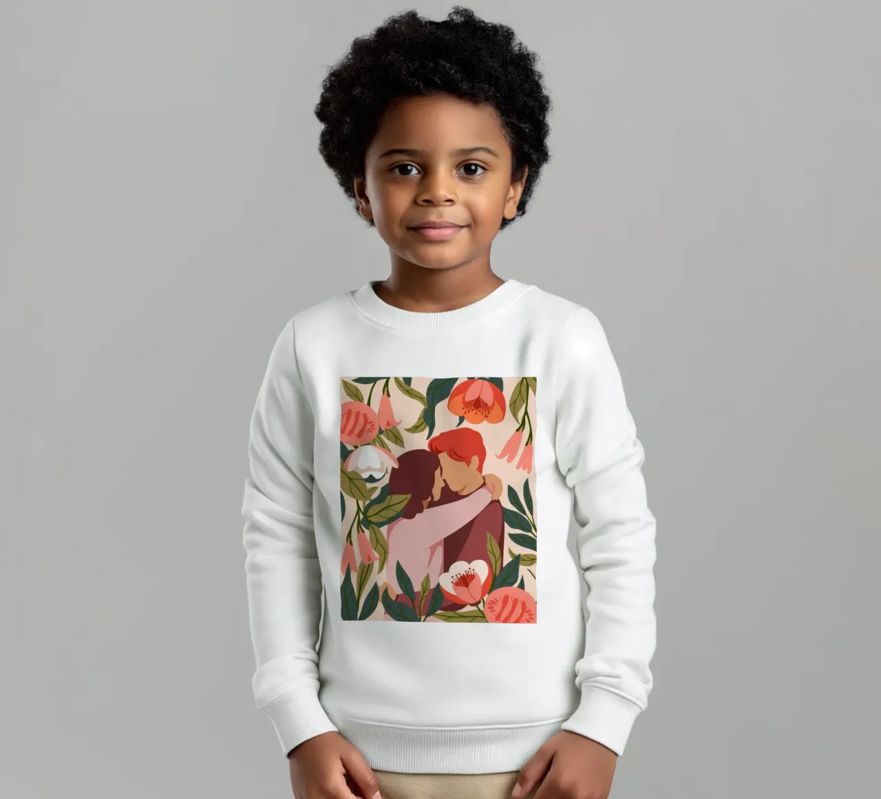 Passionate Floral Kiss kids sweatshirt by Lumina Vision