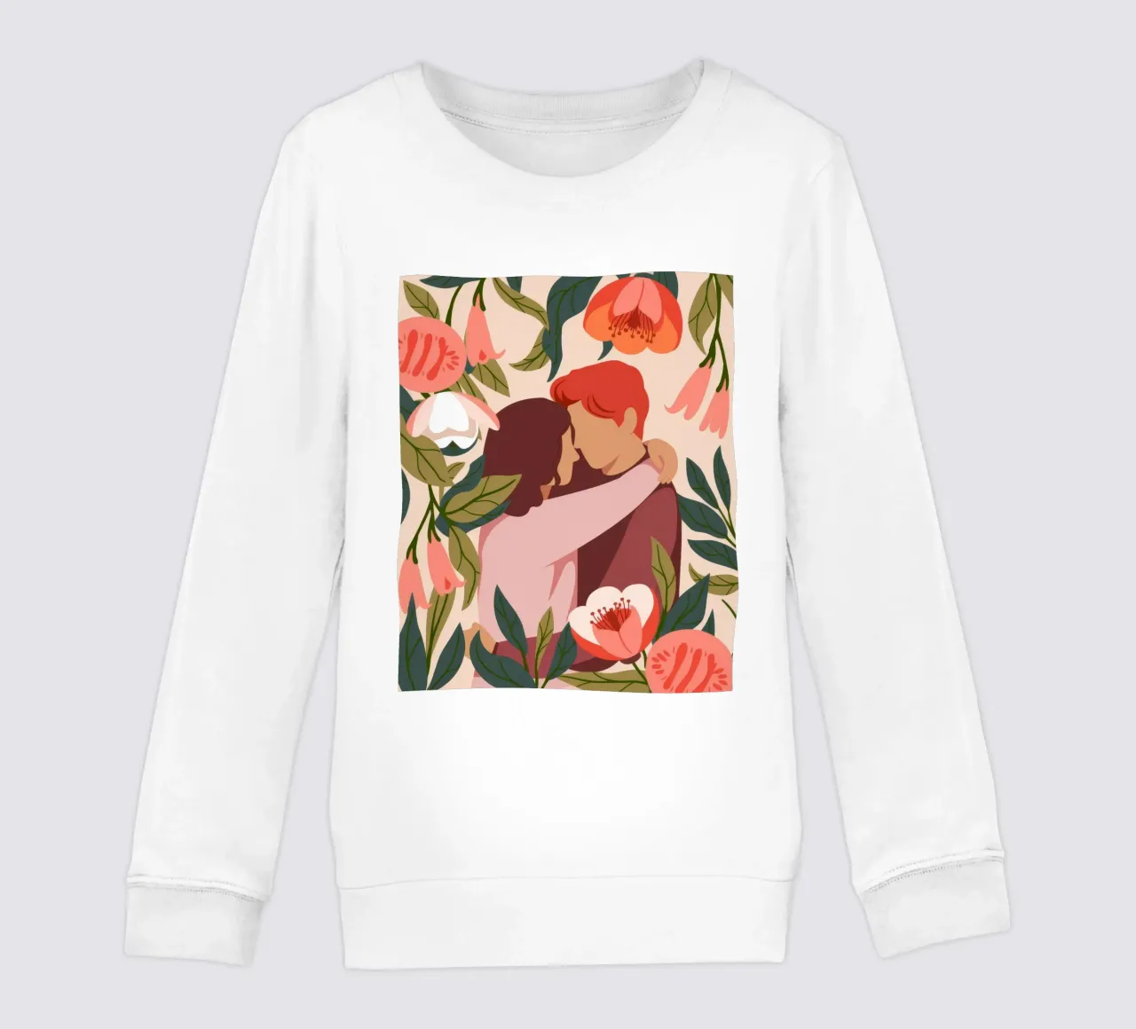 Passionate Floral Kiss kids sweatshirt by Lumina Vision
