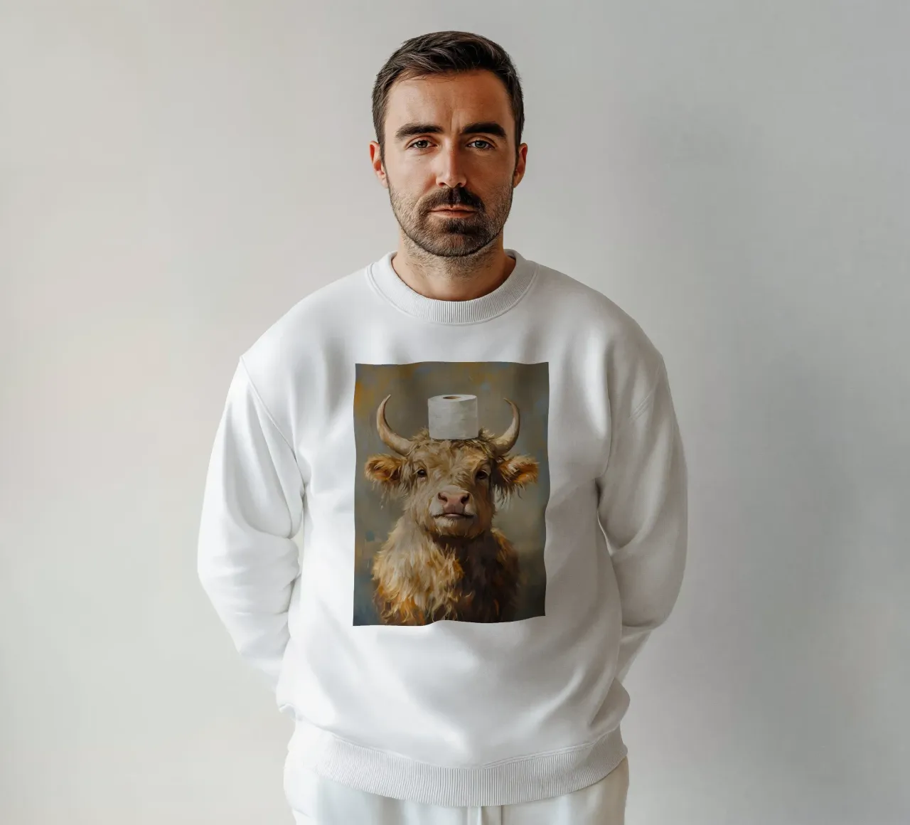 Mucca Highland con carta igienica felpa da Adrian Patel