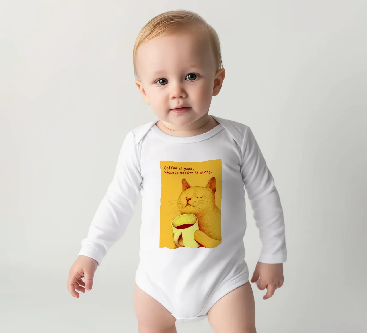 Kaffee ist gut Langarm Babybody von Bartosz Powalka