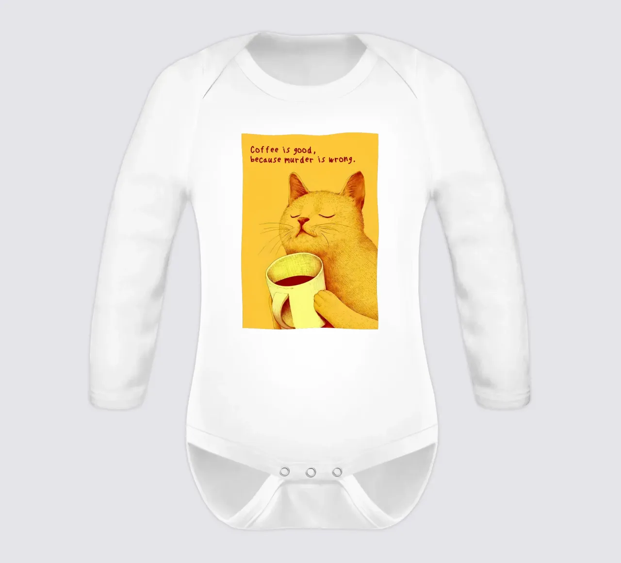 Kaffee ist gut Langarm Babybody von Bartosz Powalka