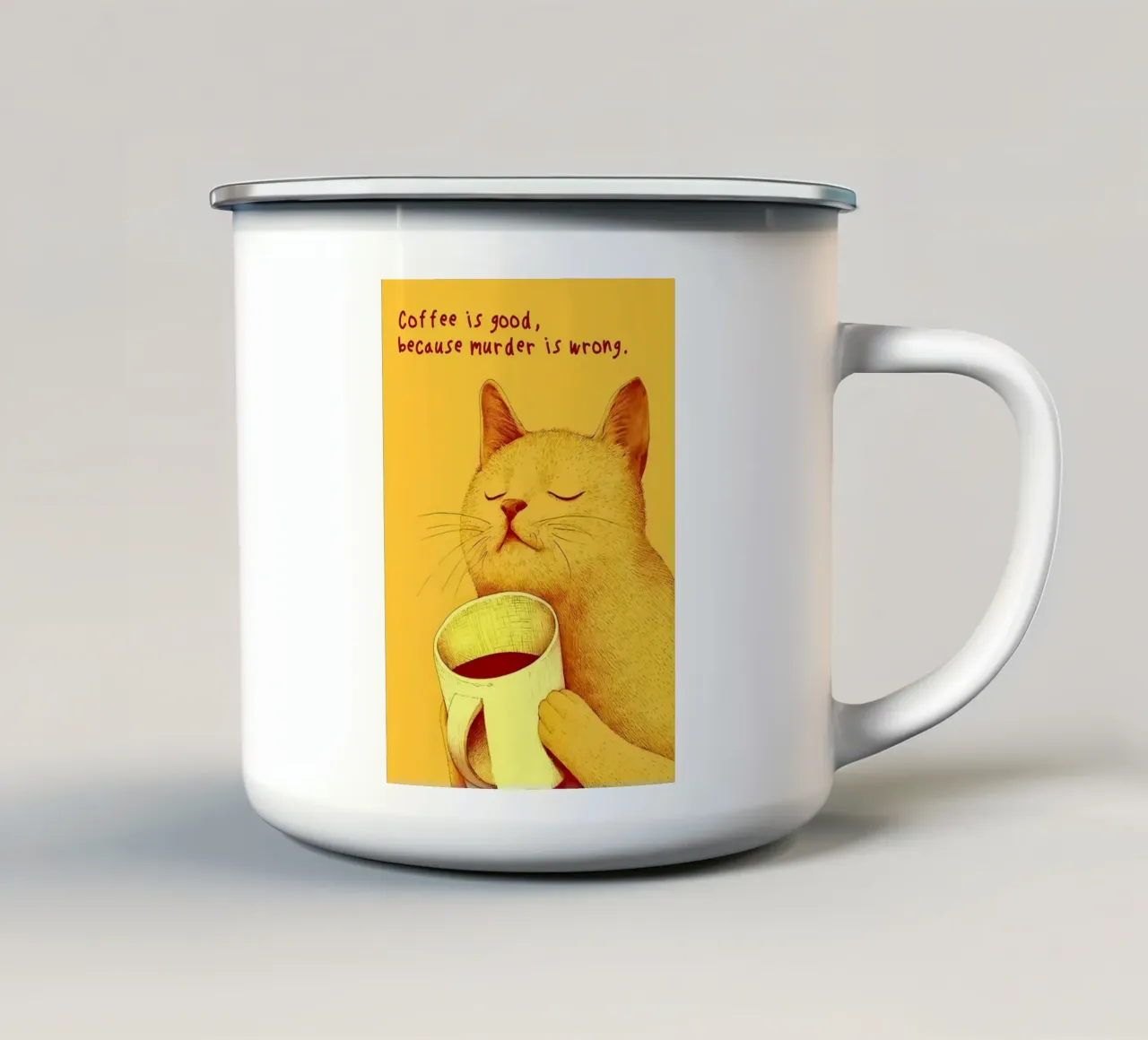Il caffè è buono tazza in smalto da Bartosz Powalka