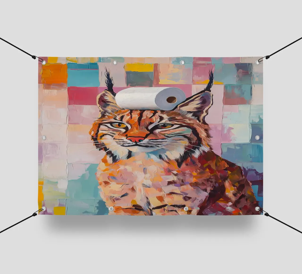 Luchs mit Toilettenpapier PVC Plane von Adrian Patel