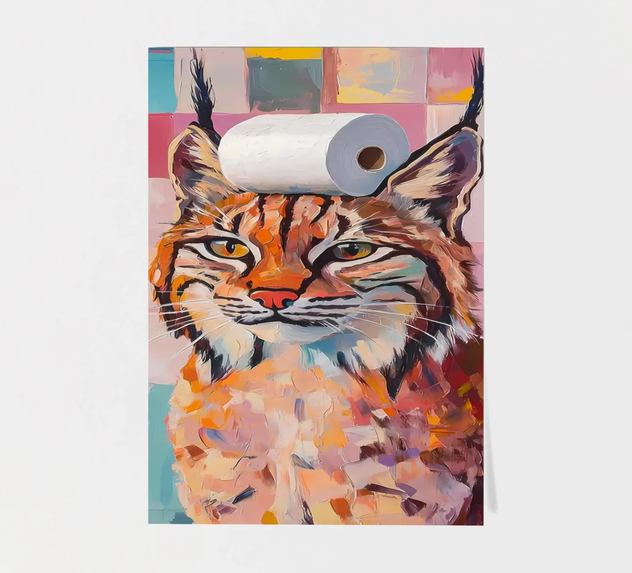 Lynx with Toilet Paper sticker sheet by Adrian Patel
