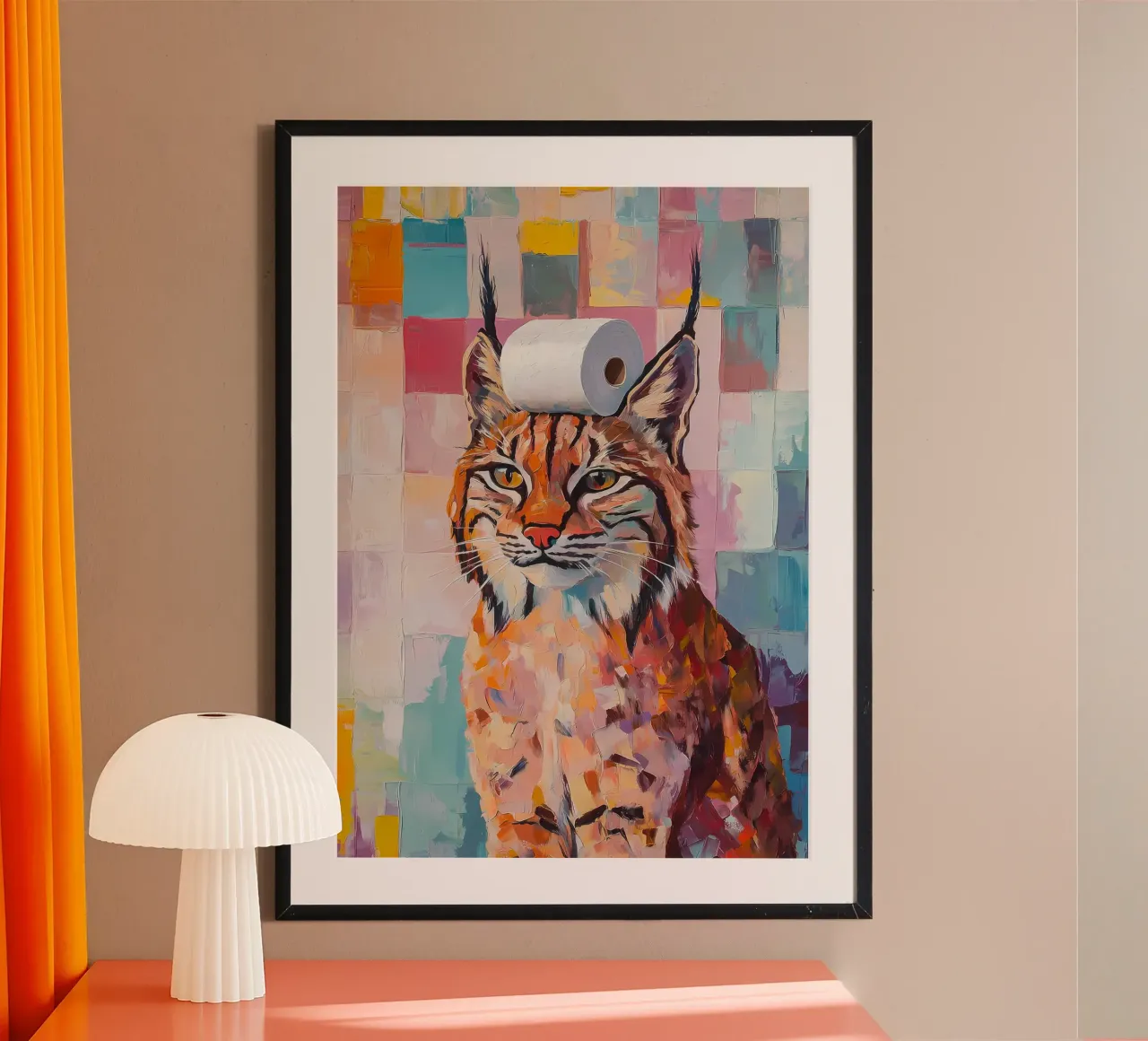 Luchs mit Toilettenpapier Poster von Adrian Patel
