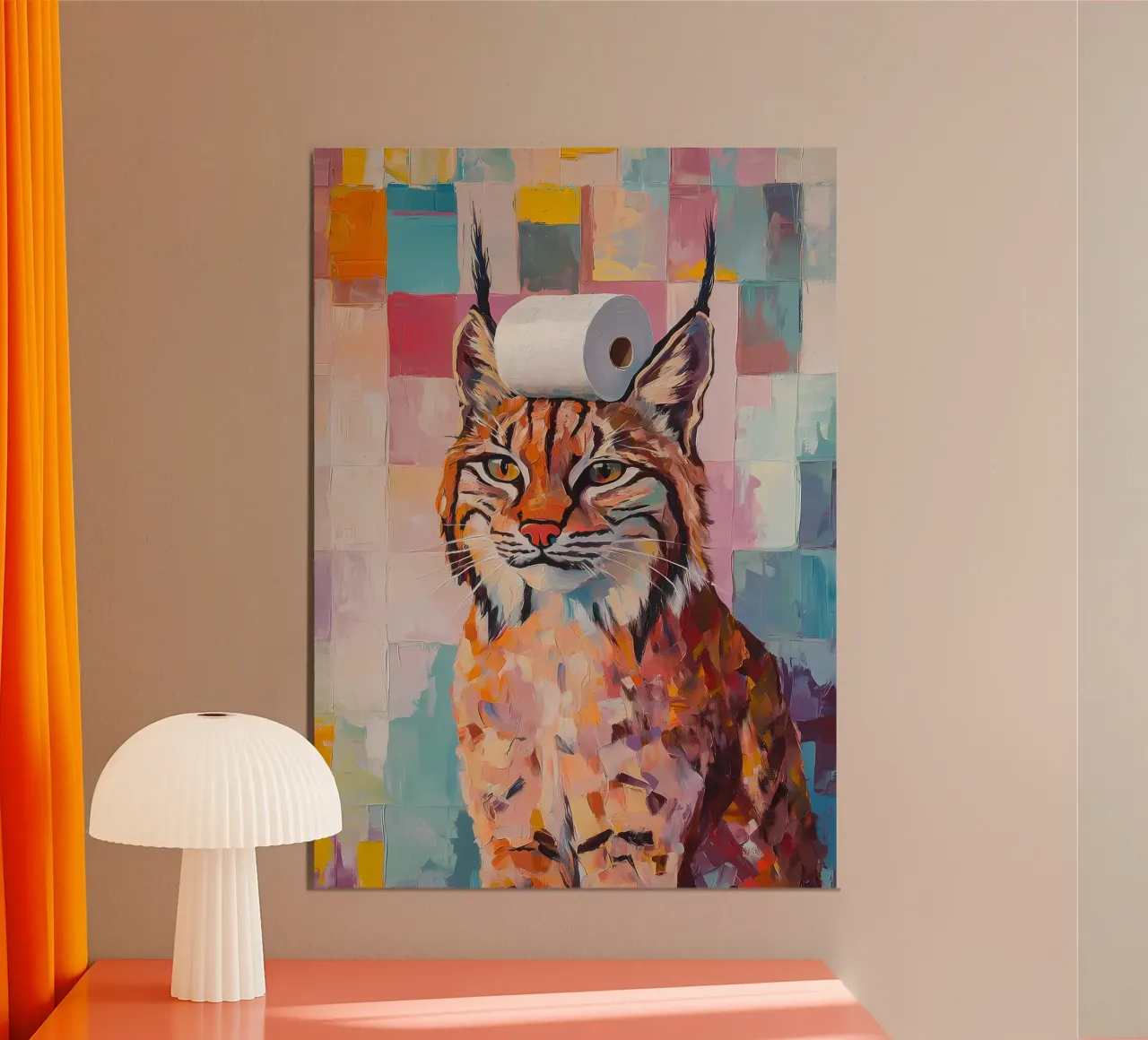 Luchs mit Toilettenpapier Poster von Adrian Patel
