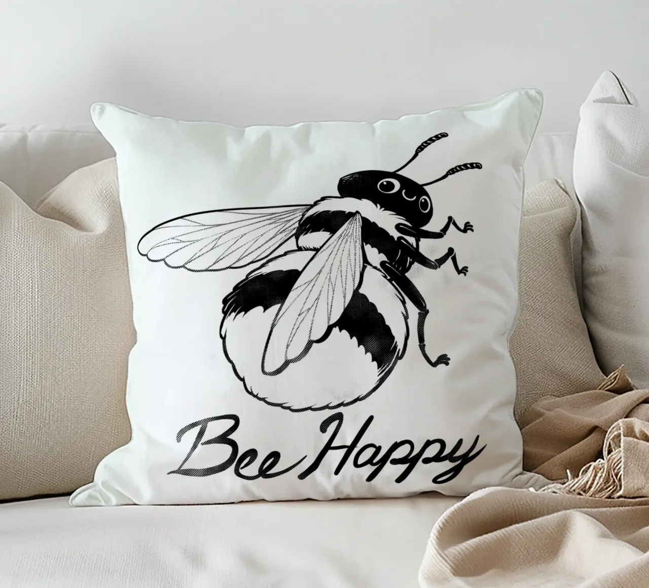 Bee Happy cuscino da Tobe Fonseca