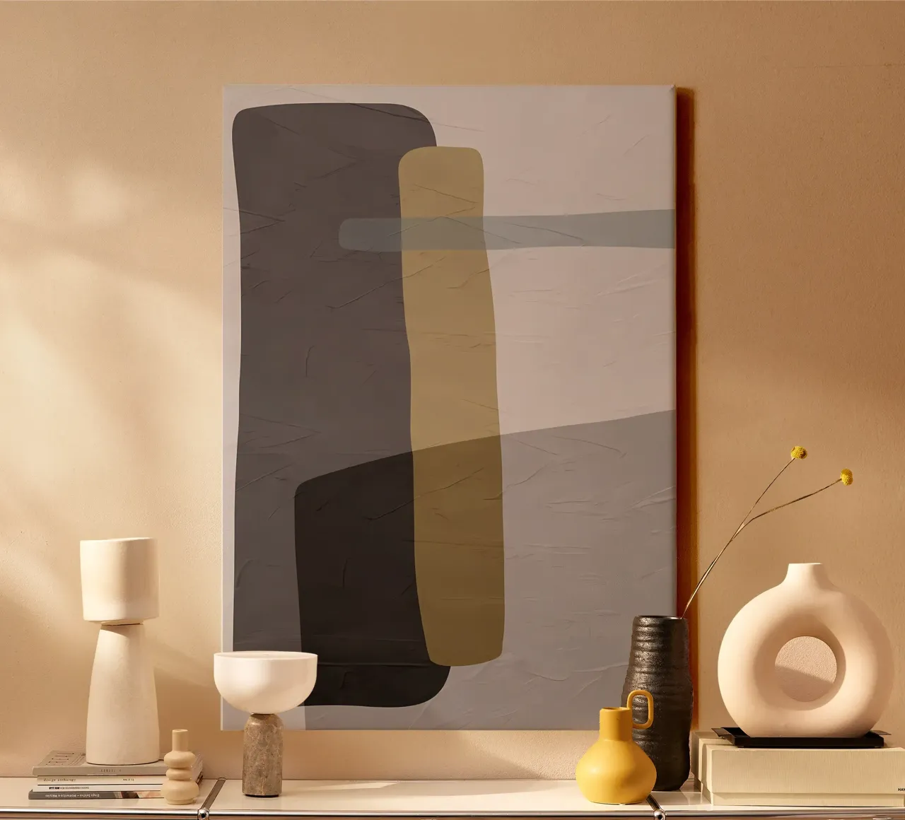 ORGANISCH ABSTRACT 128A canvas met Baklijst van Aiden Garcia