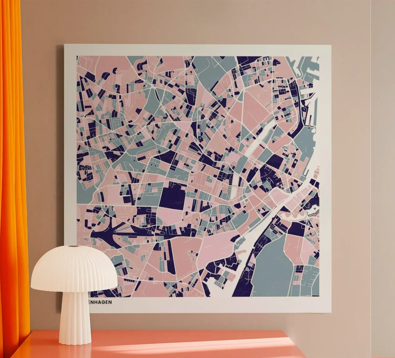 Copenhagen III tela con Cornice a cassetta da The Cartography Collection