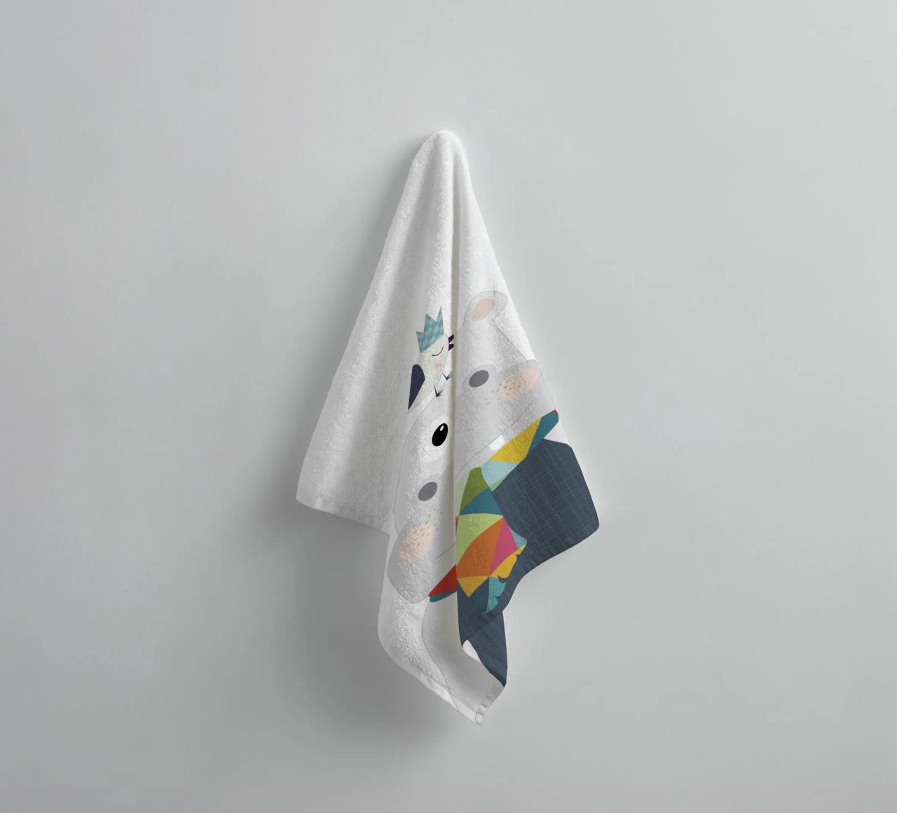 Hugo e l'uccello felice asciugamano da bagno da JaySan Studio