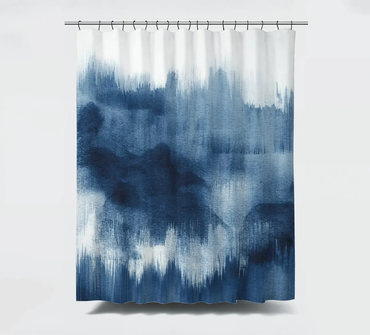 Pennellate di acquerello blu tenda da doccia da NouveauPrints