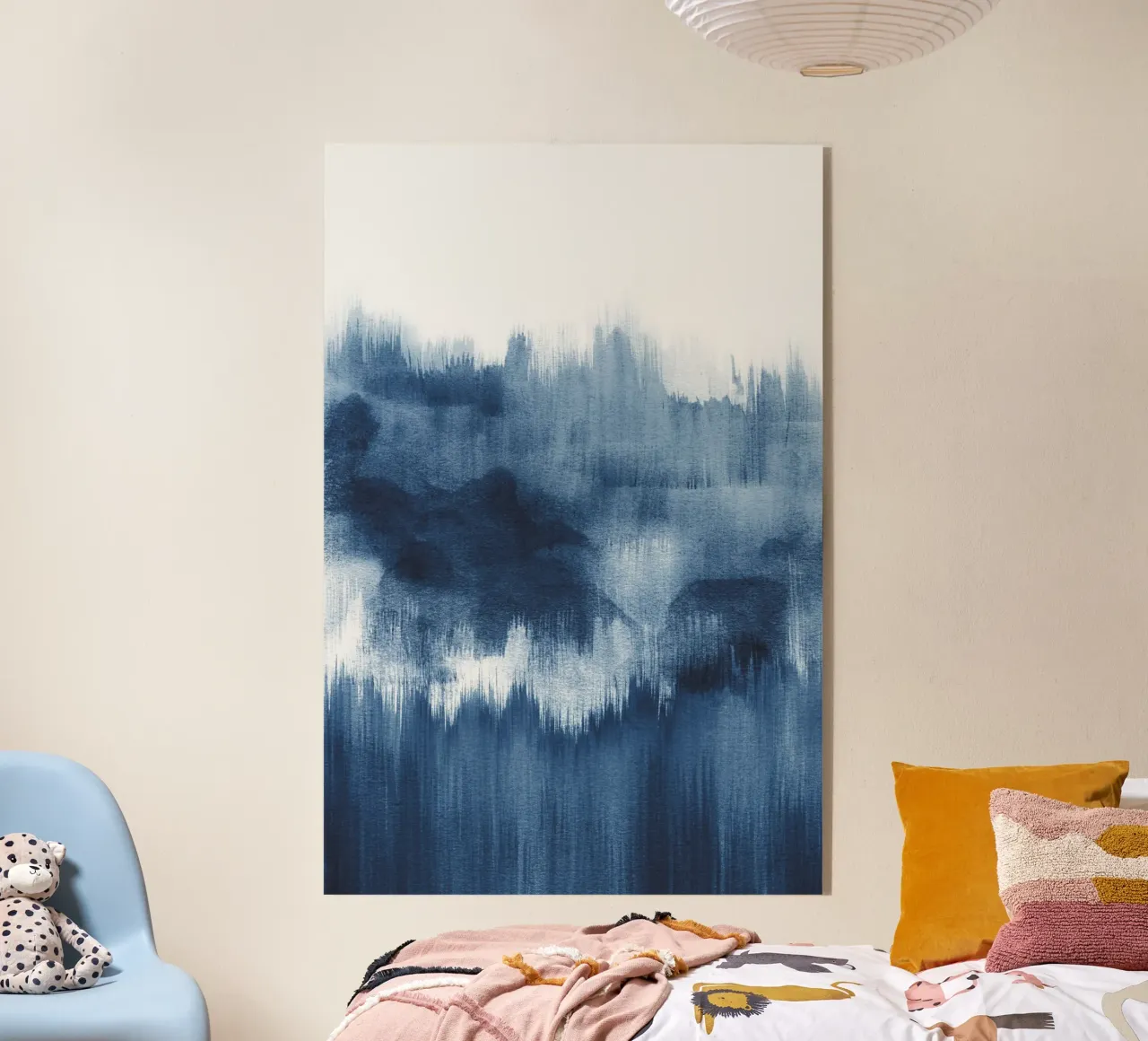 Pennellate di acquerello blu plexiglass da NouveauPrints