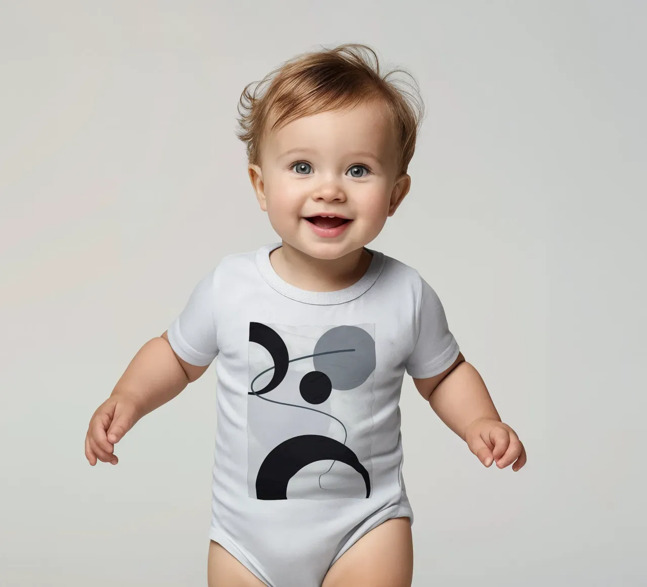 GEOMETRIC ABSTRACT 487A short-sleeve baby romper by Aiden Garcia