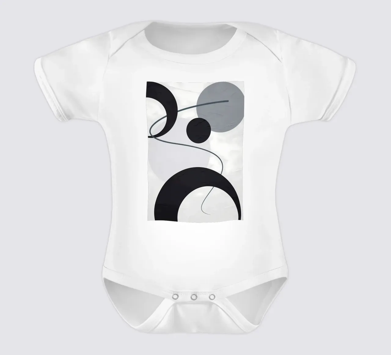 GEOMETRIC ABSTRACT 487A short-sleeve baby romper by Aiden Garcia
