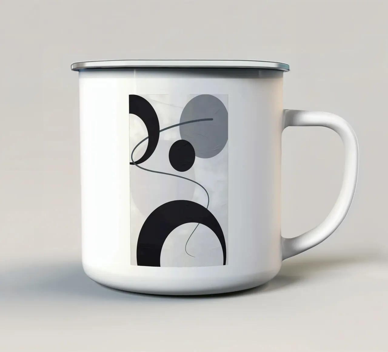 GEOMETRISCH ABSTRACT 487A emaille mok van Aiden Garcia