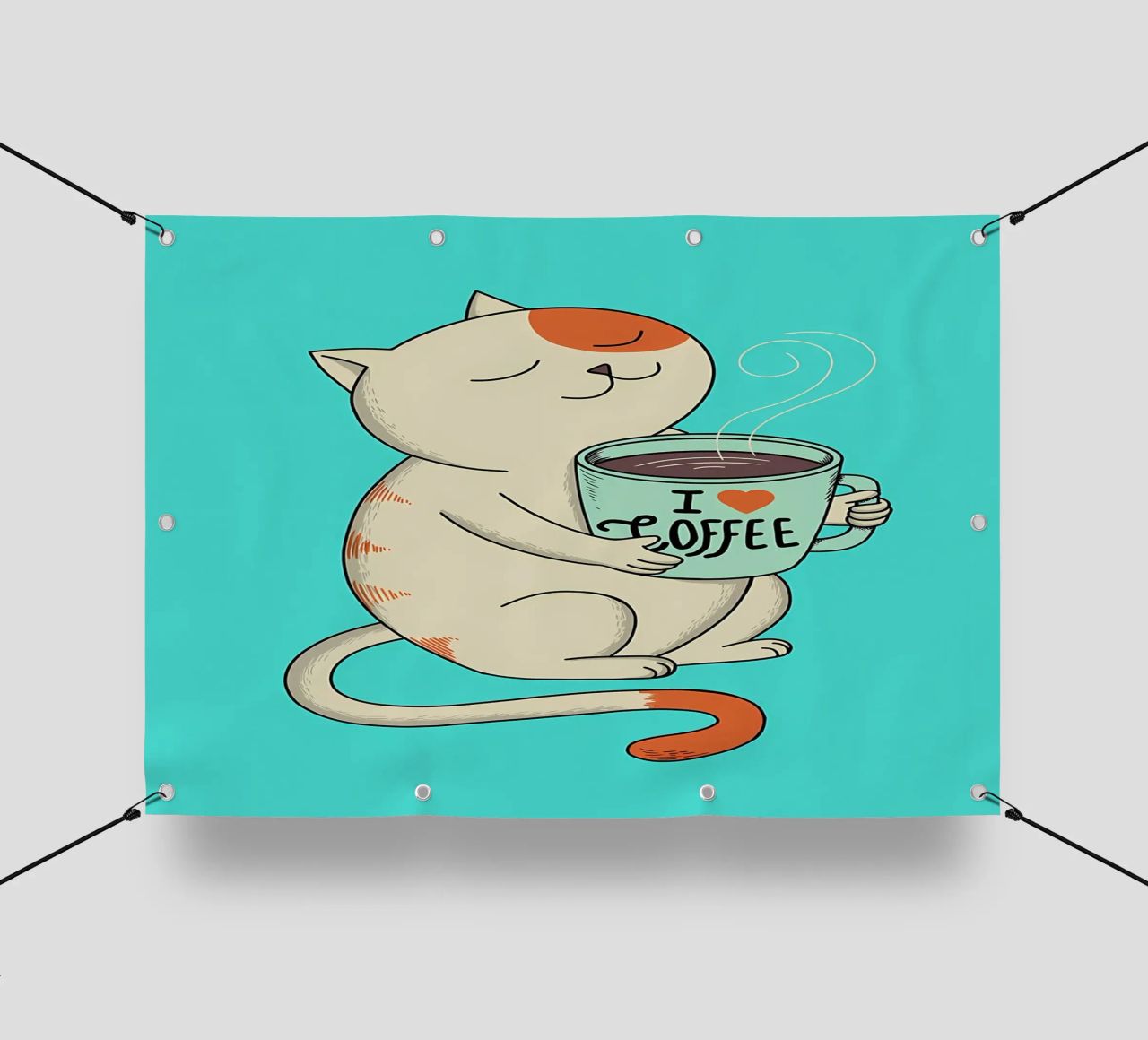gatto e caffè telo in pvc da Bartosz Powalka