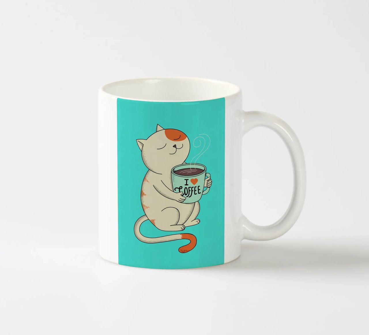 gatto e caffè tazza in ceramica da Bartosz Powalka
