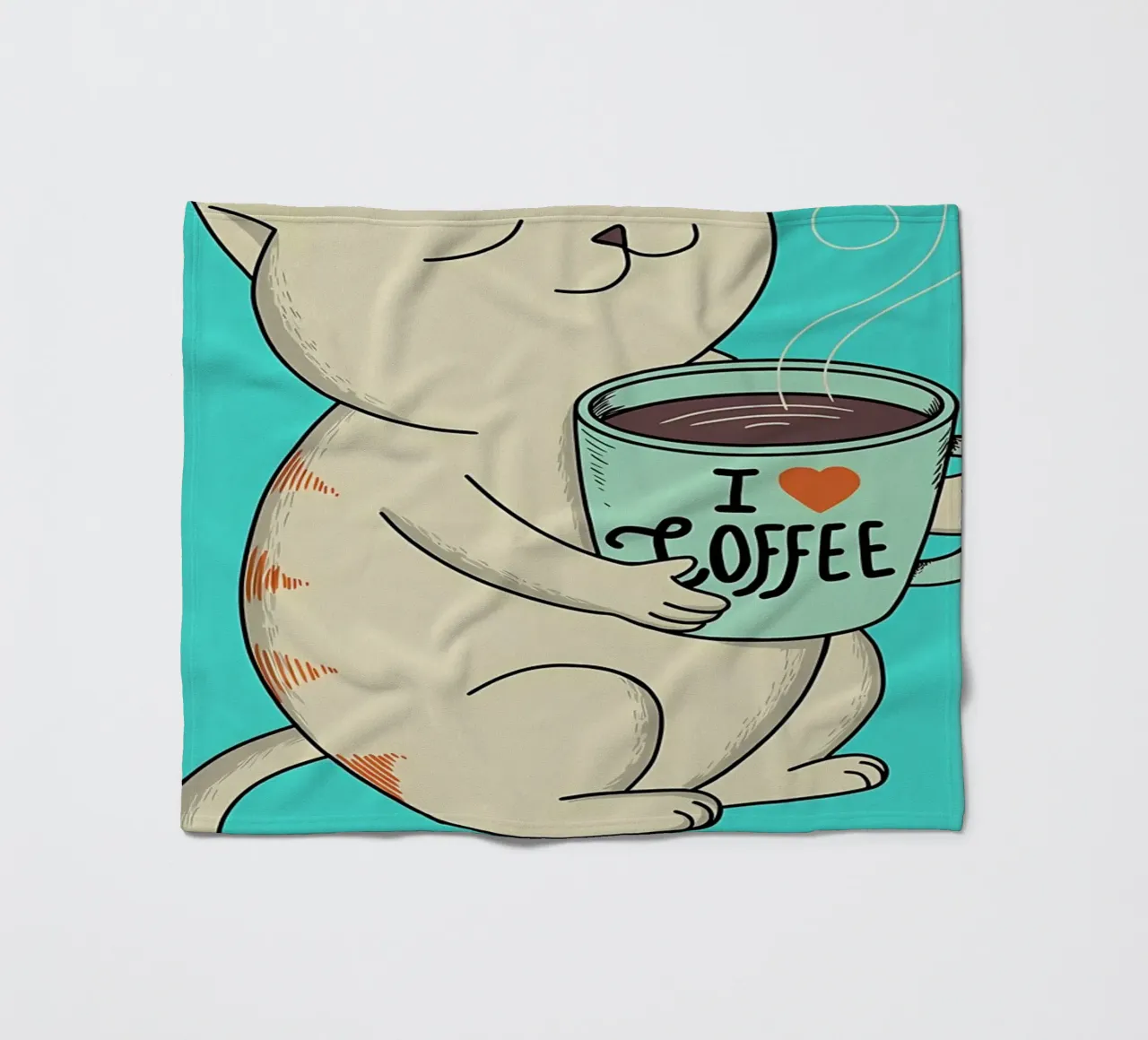 gatto e caffè coperta in pile da Bartosz Powalka