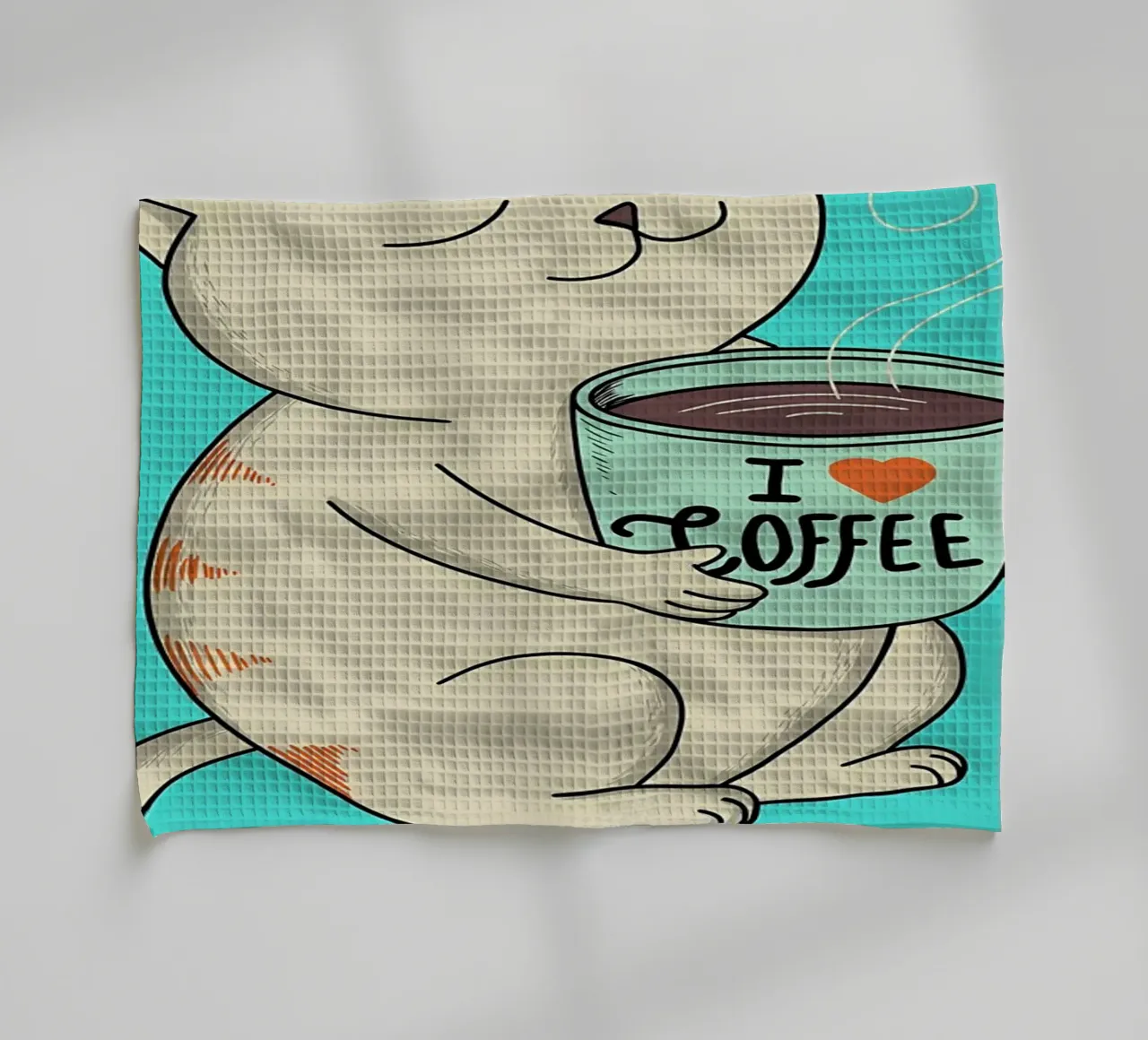gatto e caffè canovaccio da cucina da Bartosz Powalka