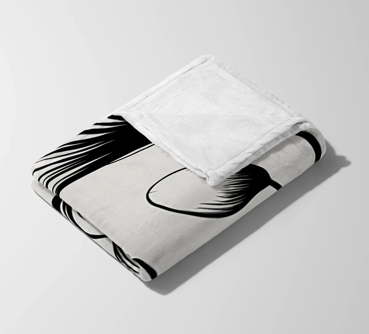 Illustrazione floreale in bianco e nero coperta in pile da Nicholas Campbell