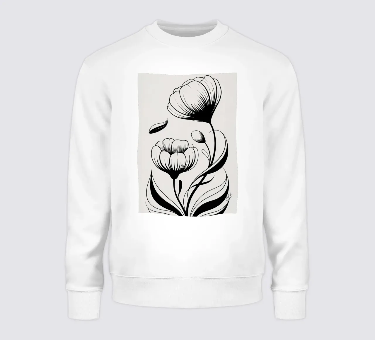 Illustrazione floreale in bianco e nero felpa da Nicholas Campbell