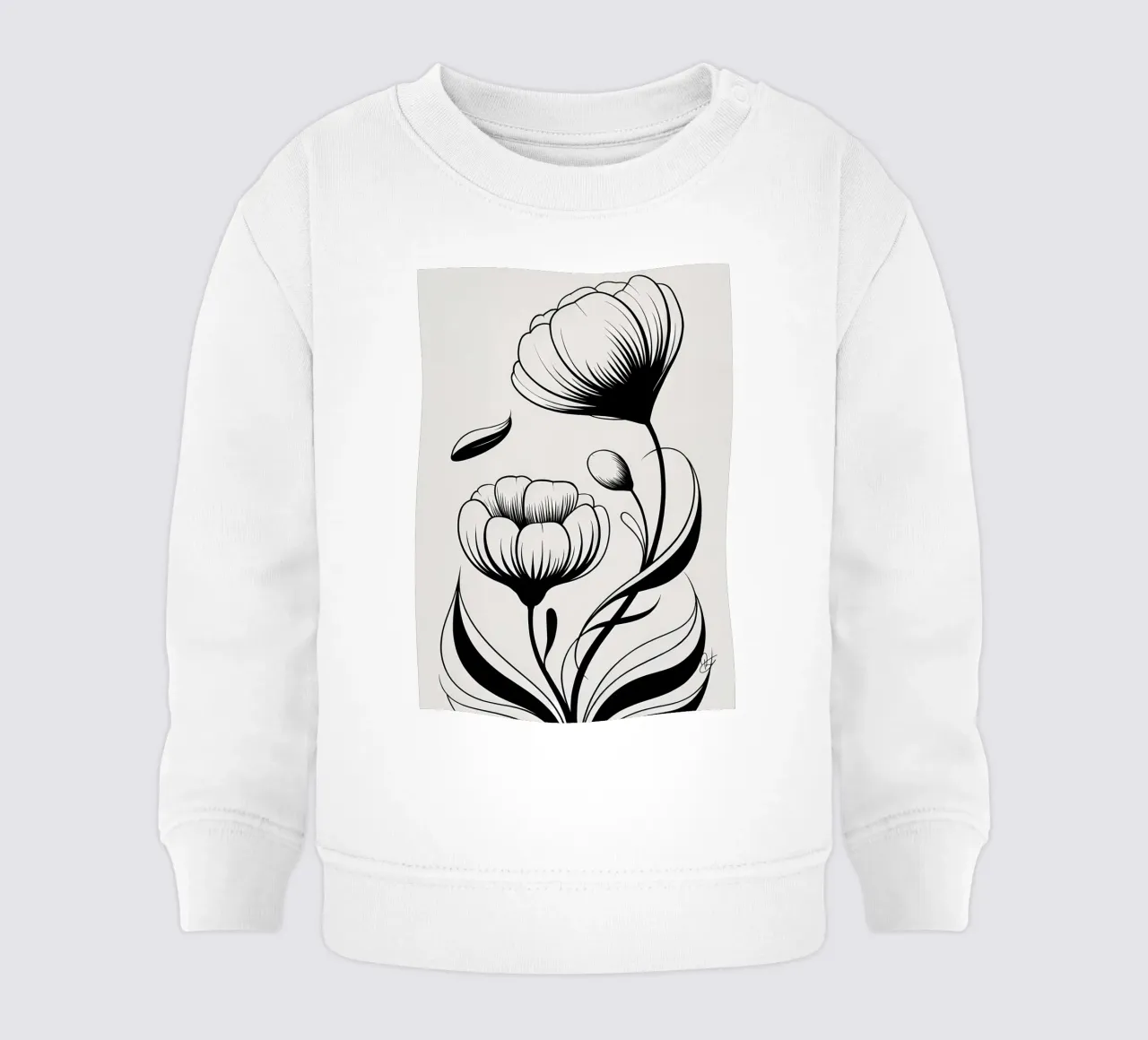 Illustrazione floreale in bianco e nero felpa neonato da Nicholas Campbell