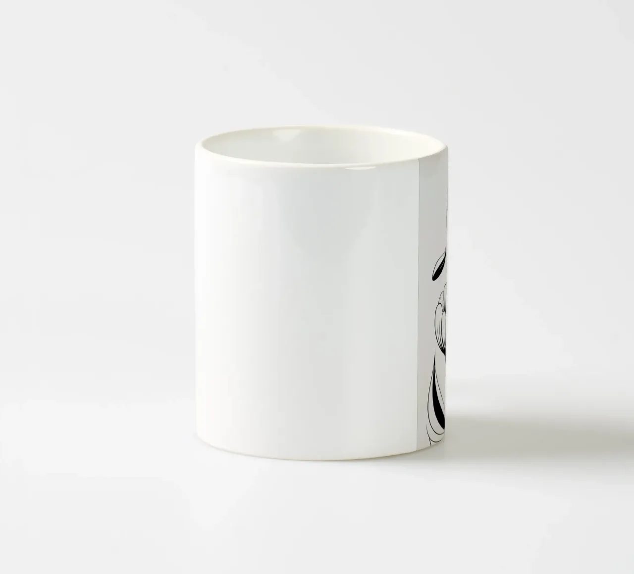 Illustrazione floreale in bianco e nero tazza in ceramica da Nicholas Campbell