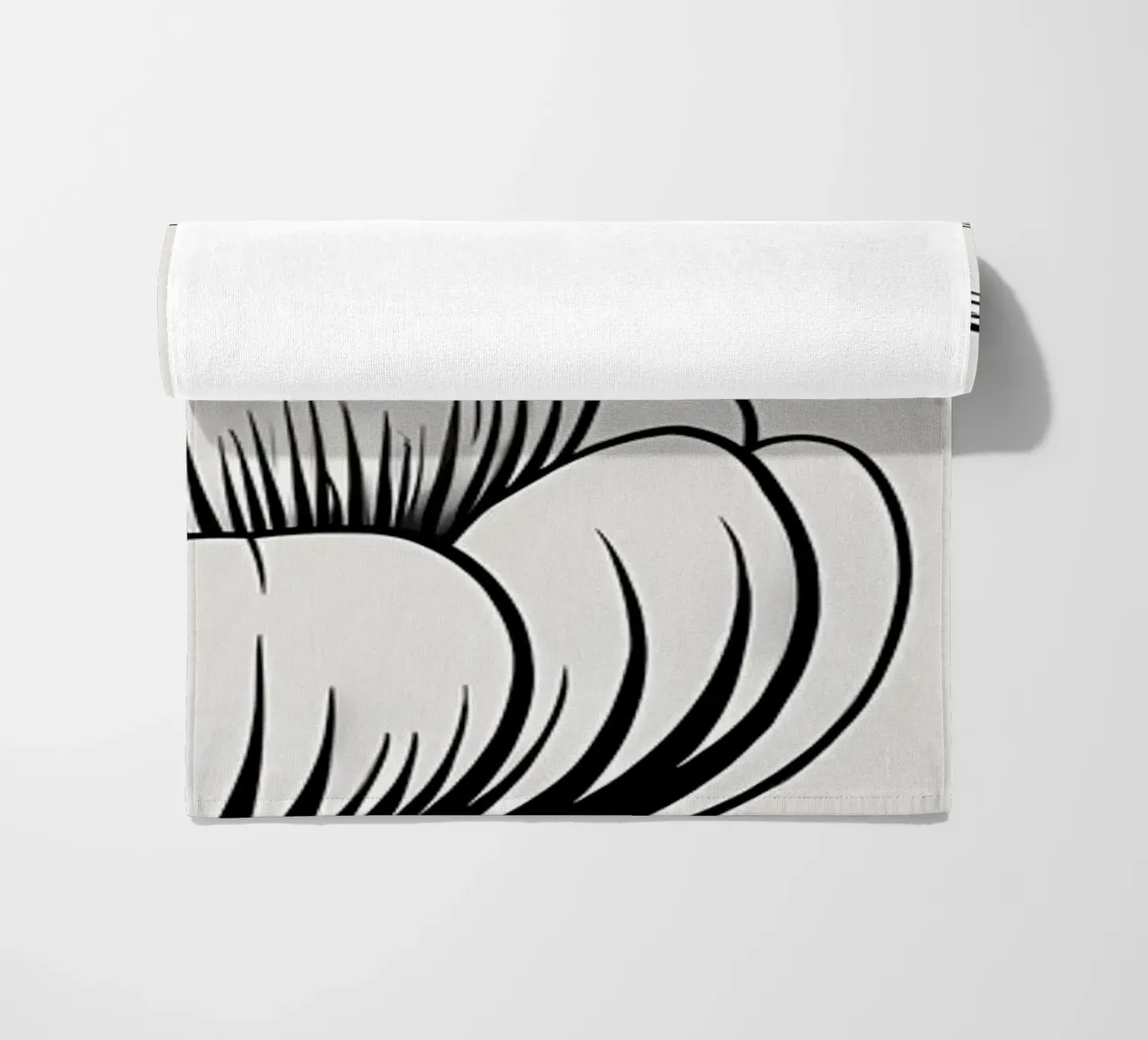 Illustrazione floreale in bianco e nero telo mare da Nicholas Campbell