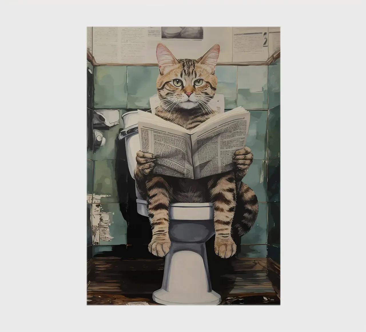 Funny Bathroom Cat notebook by Adrian Patel