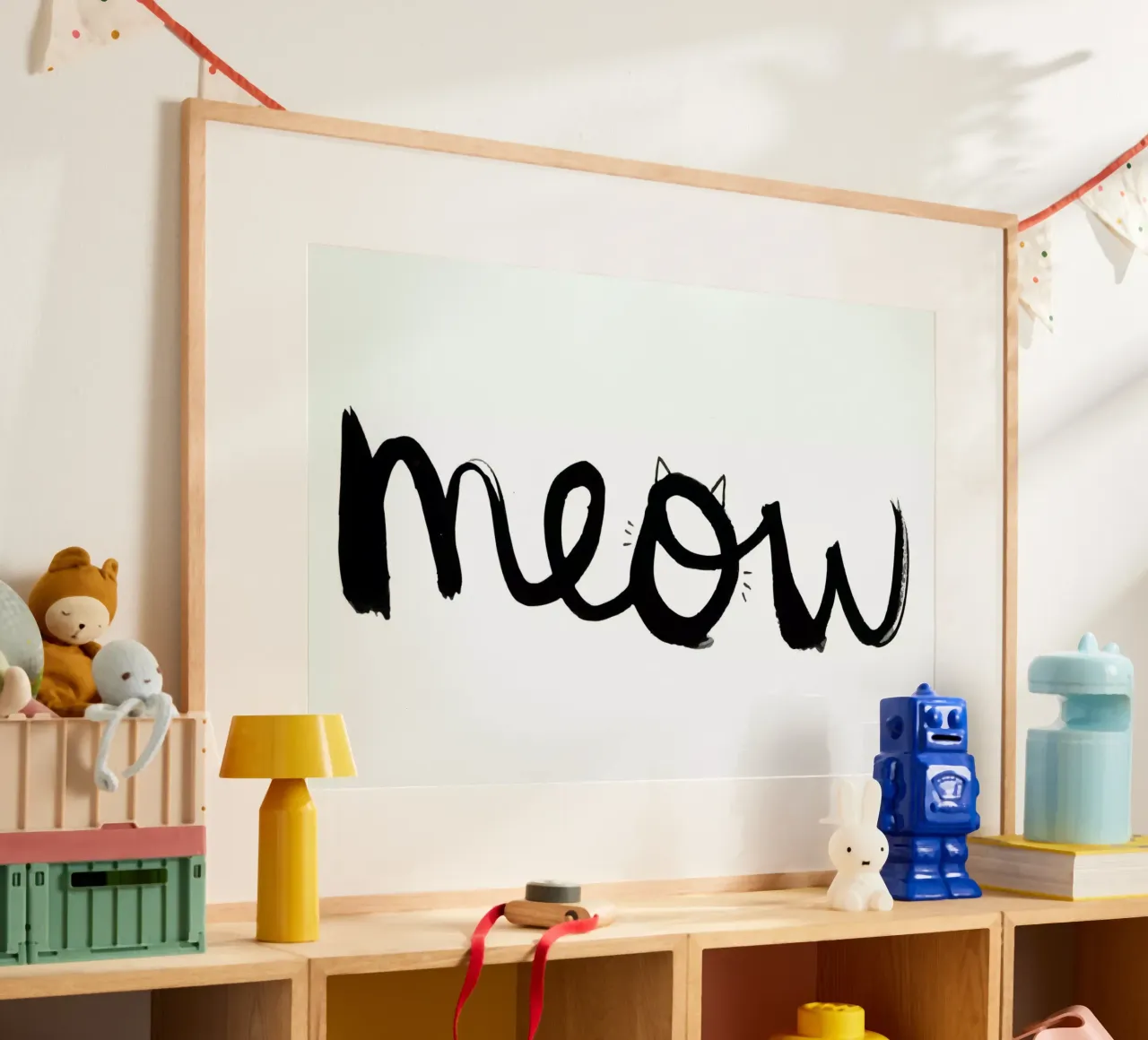 Meow poster con telaio in legno da Dead Language