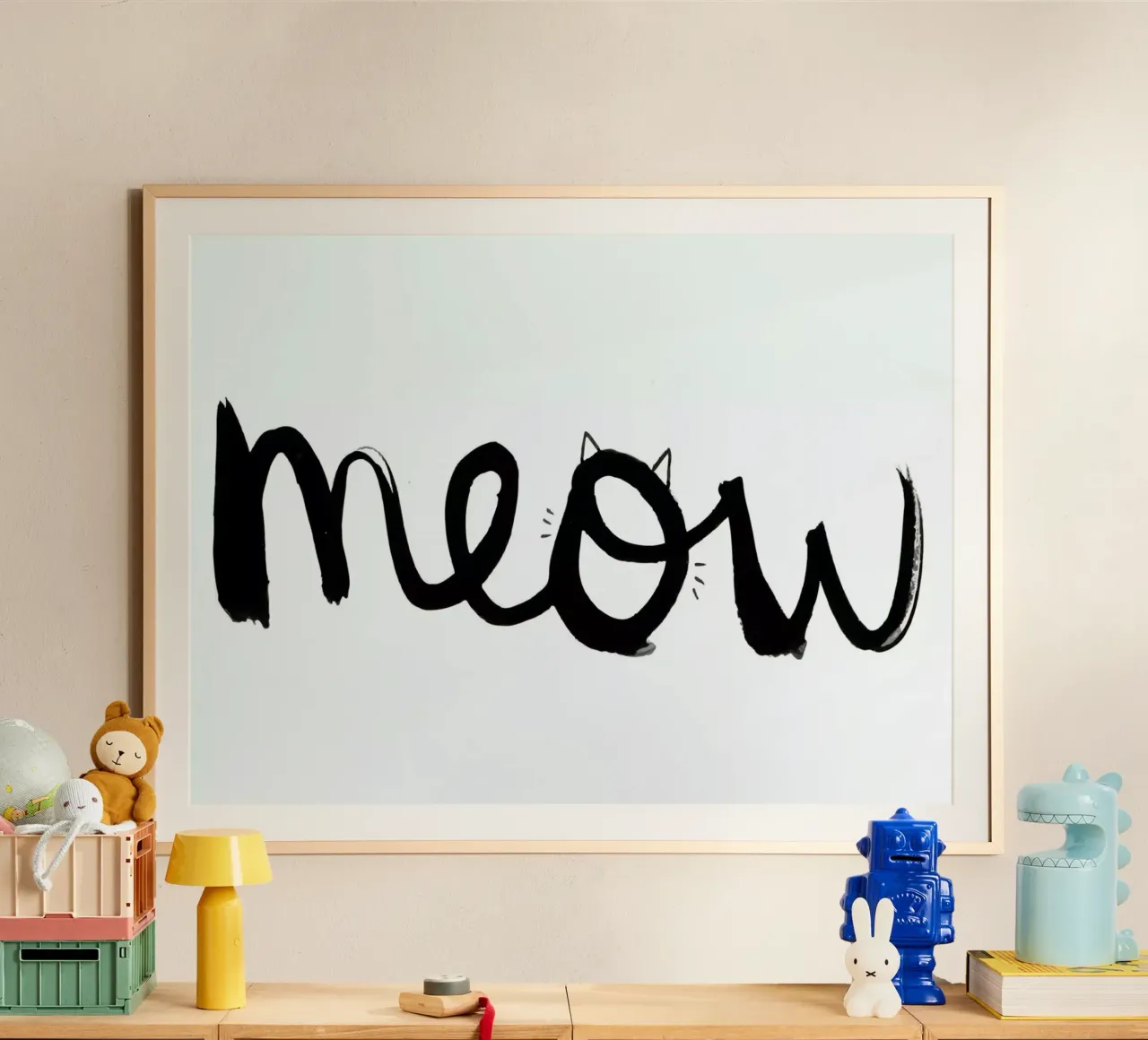 Meow poster con telaio in legno da Dead Language