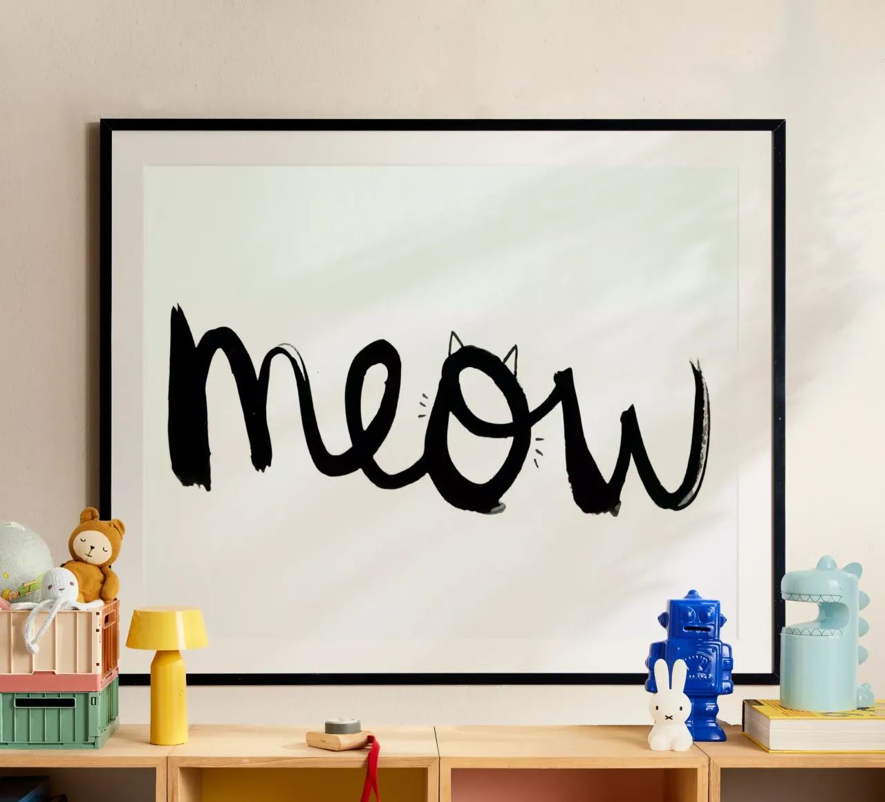 Meow poster con telaio in legno da Dead Language
