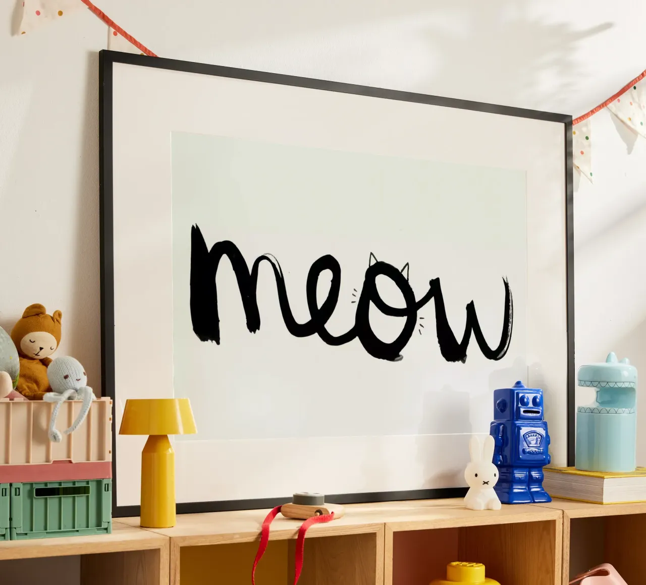 Meow poster con telaio in legno da Dead Language