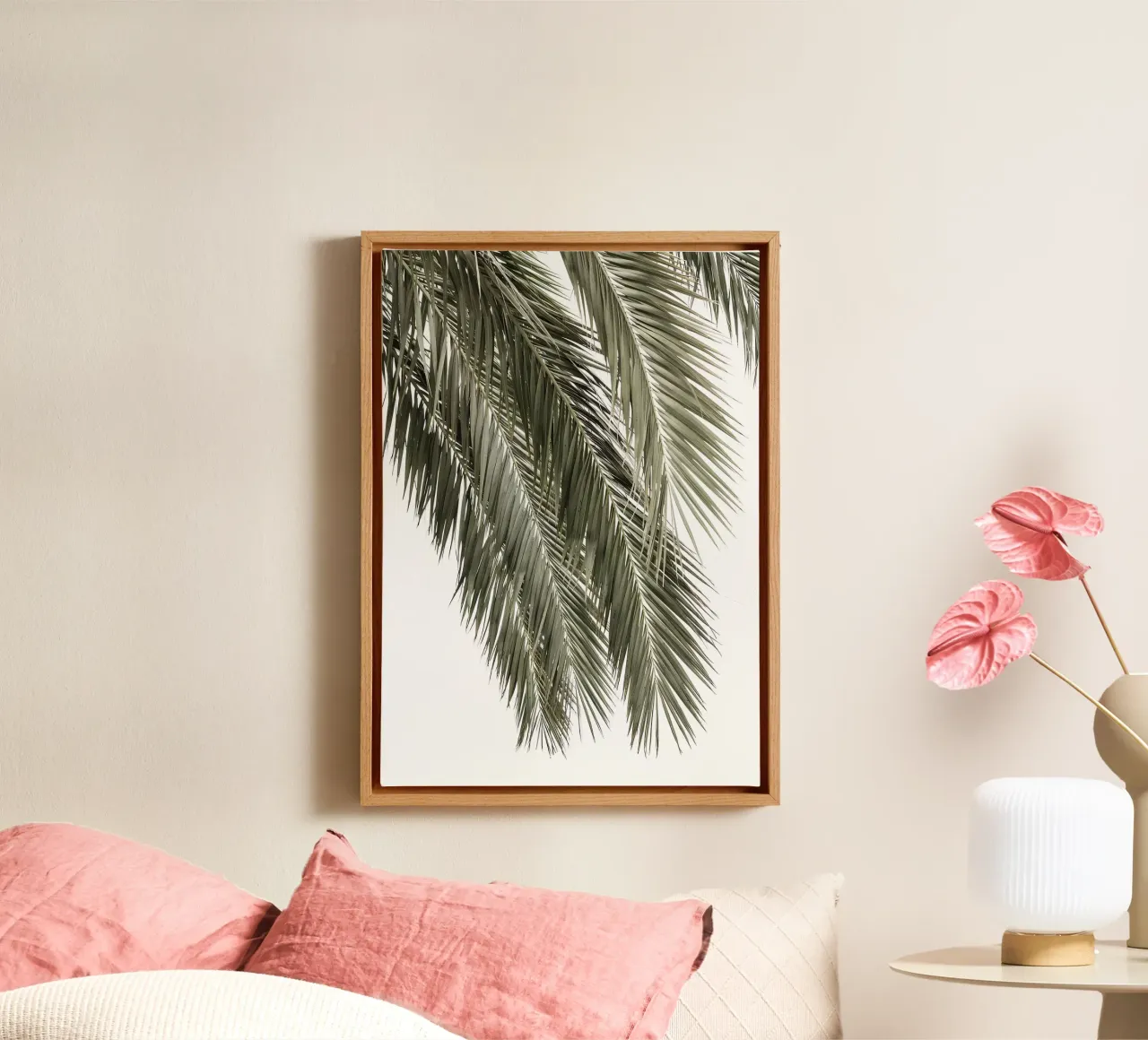 Palmboombladeren canvas met Baklijst van Matthew Katz