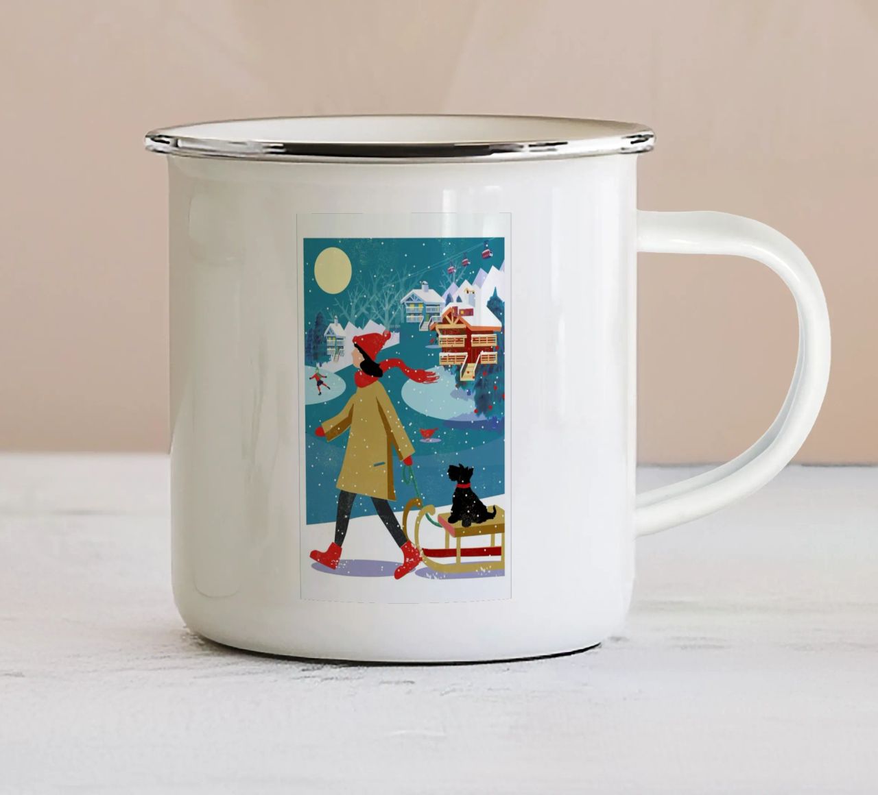 Winter Walk tazza in smalto da Rocket68