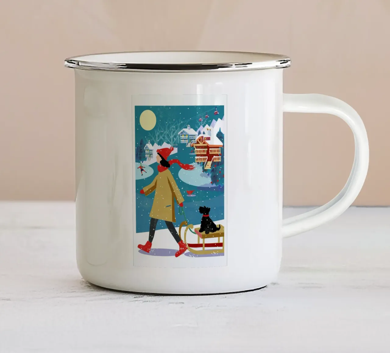 Winter Walk tazza in smalto da Rocket68