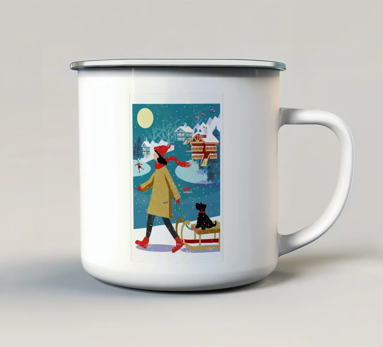 Winter Walk tazza in smalto da Rocket68