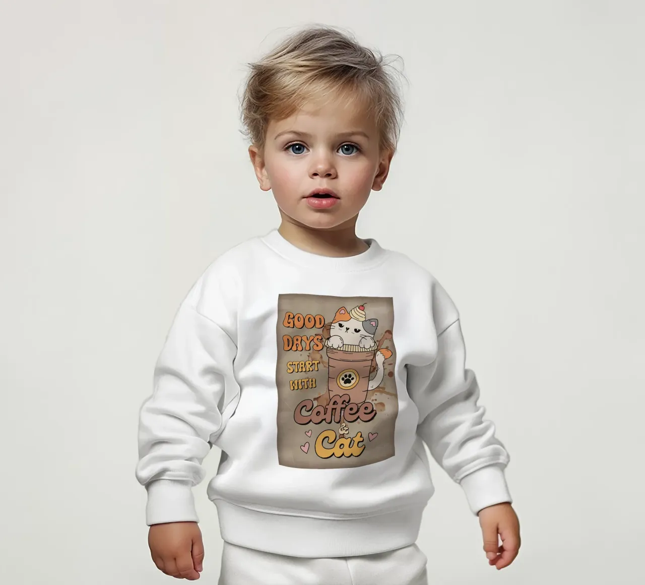 Caffè e gatti felpa neonato da Bartosz Powalka