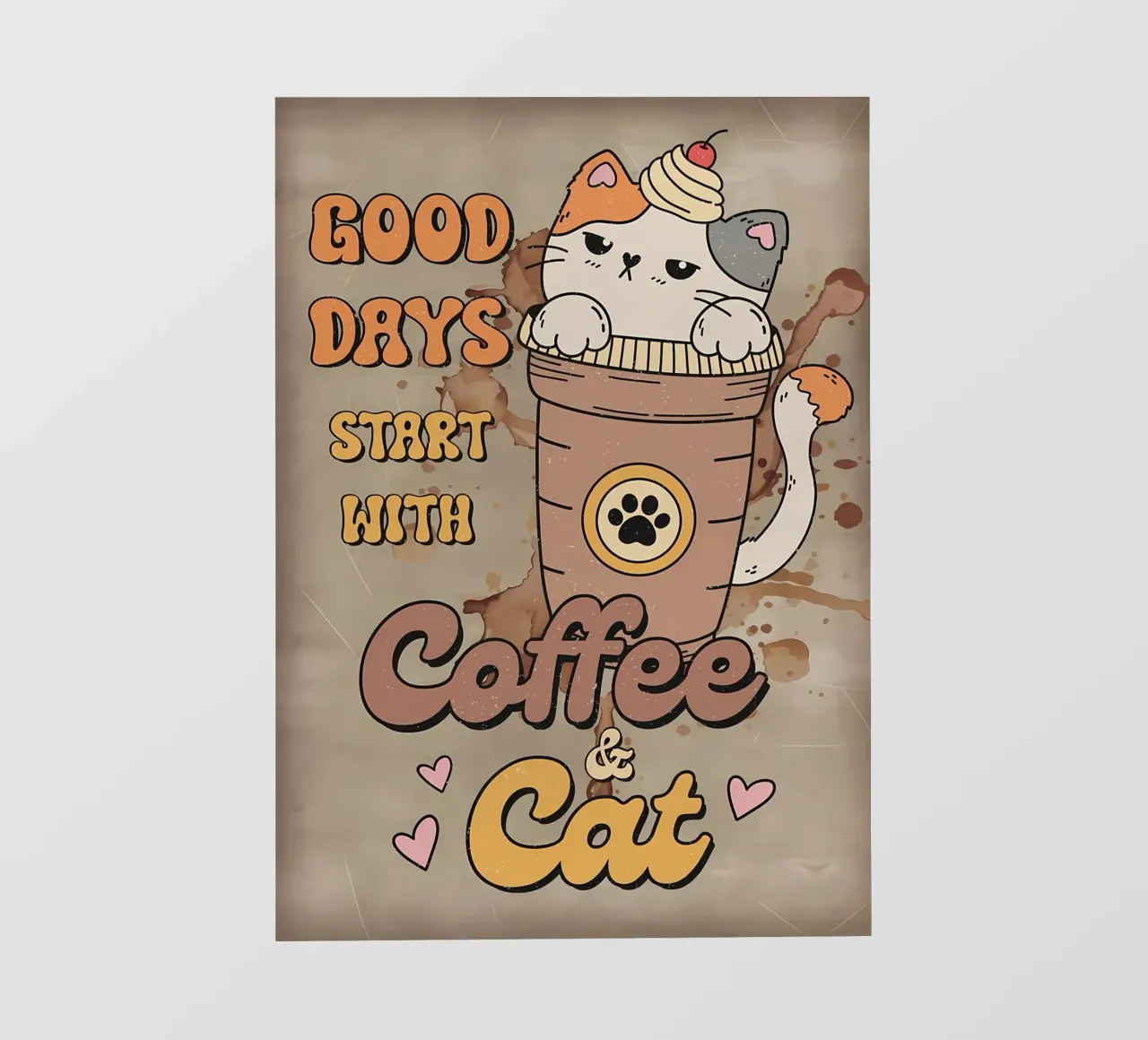 Caffè e gatti telo in pvc da Bartosz Powalka