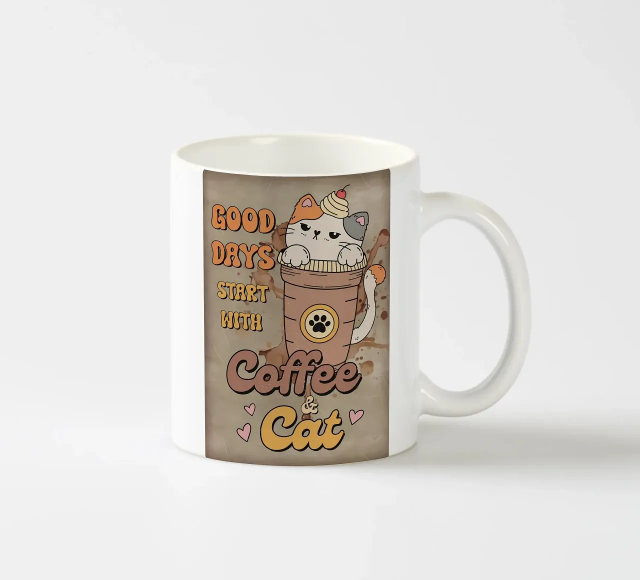 Caffè e gatti tazza in ceramica da Bartosz Powalka