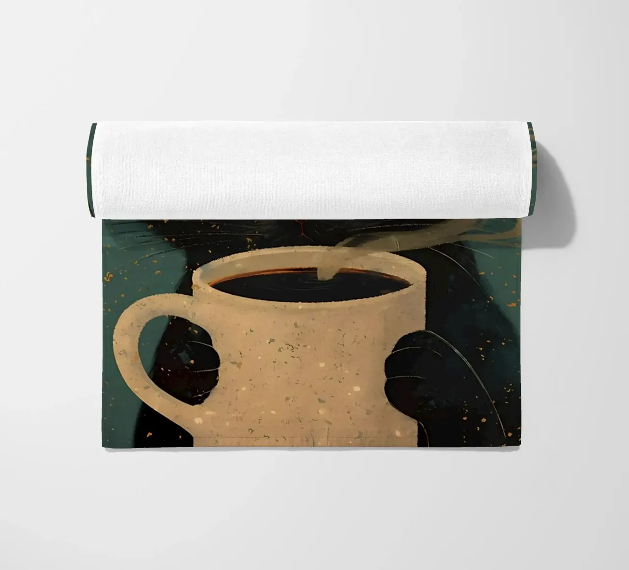More Espresso, Less Depresso beach towel by Bartosz Powalka