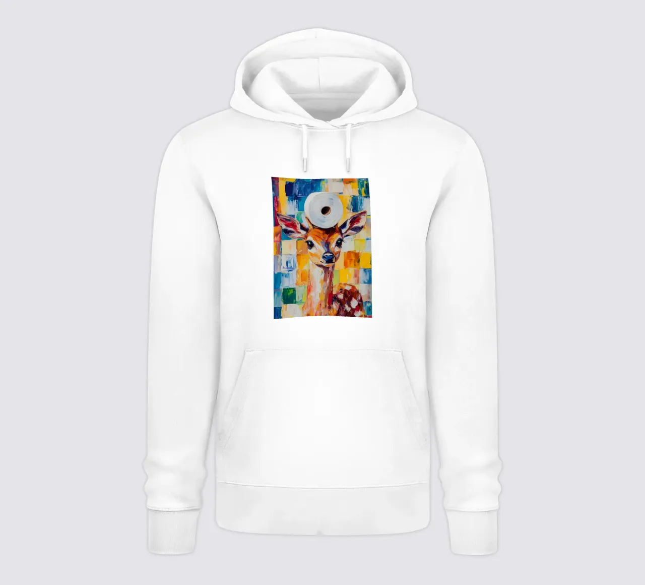 Fawn with Toilet Paper Hat hoodie by Adrian Patel