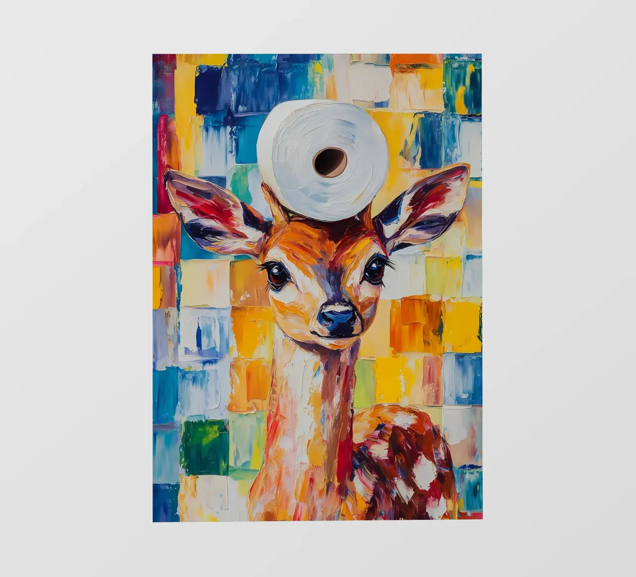 Fawn with Toilet Paper Hat photo wallpaper by Adrian Patel