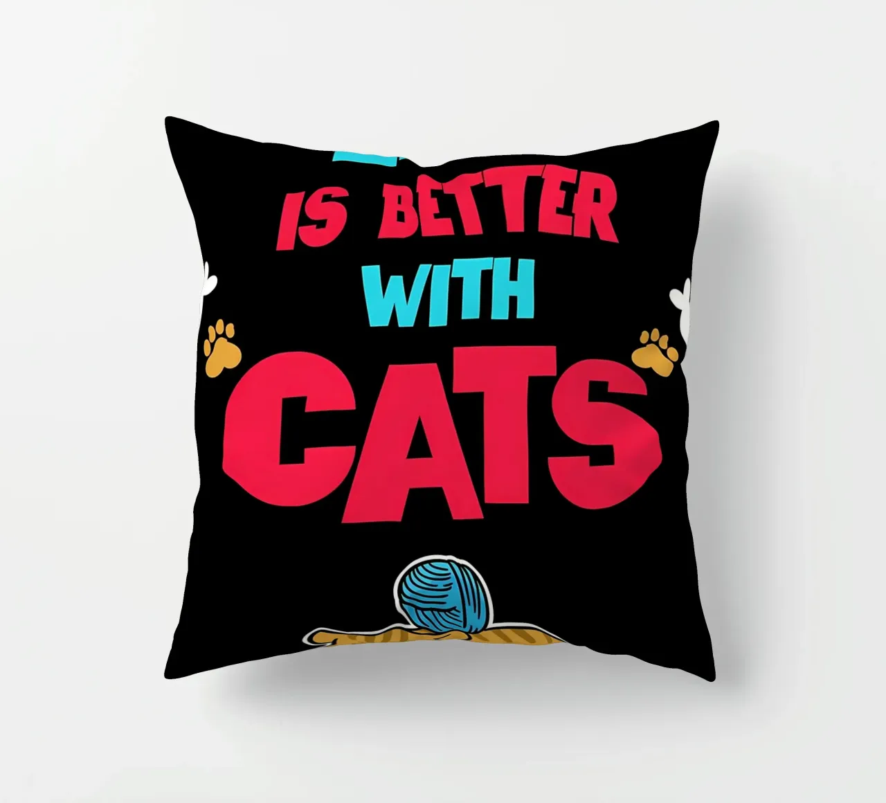 Vivir mejor con gatos Gato cojín de Bartosz Powalka