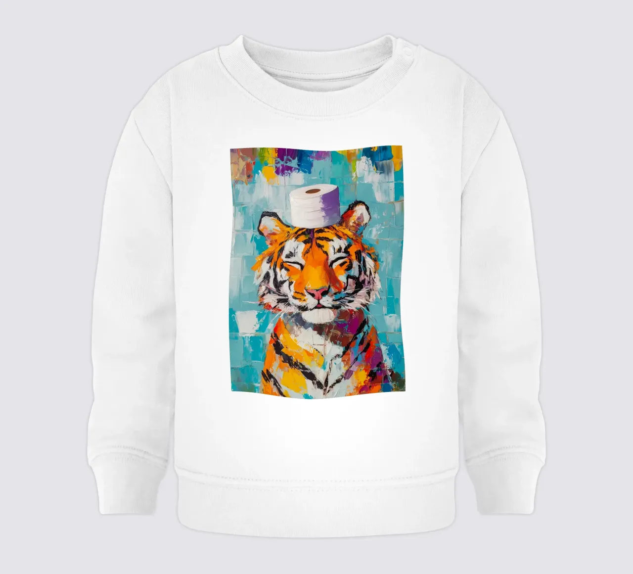 Tigre avec chapeau en papier hygiénique sweat pour bébé de Adrian Patel