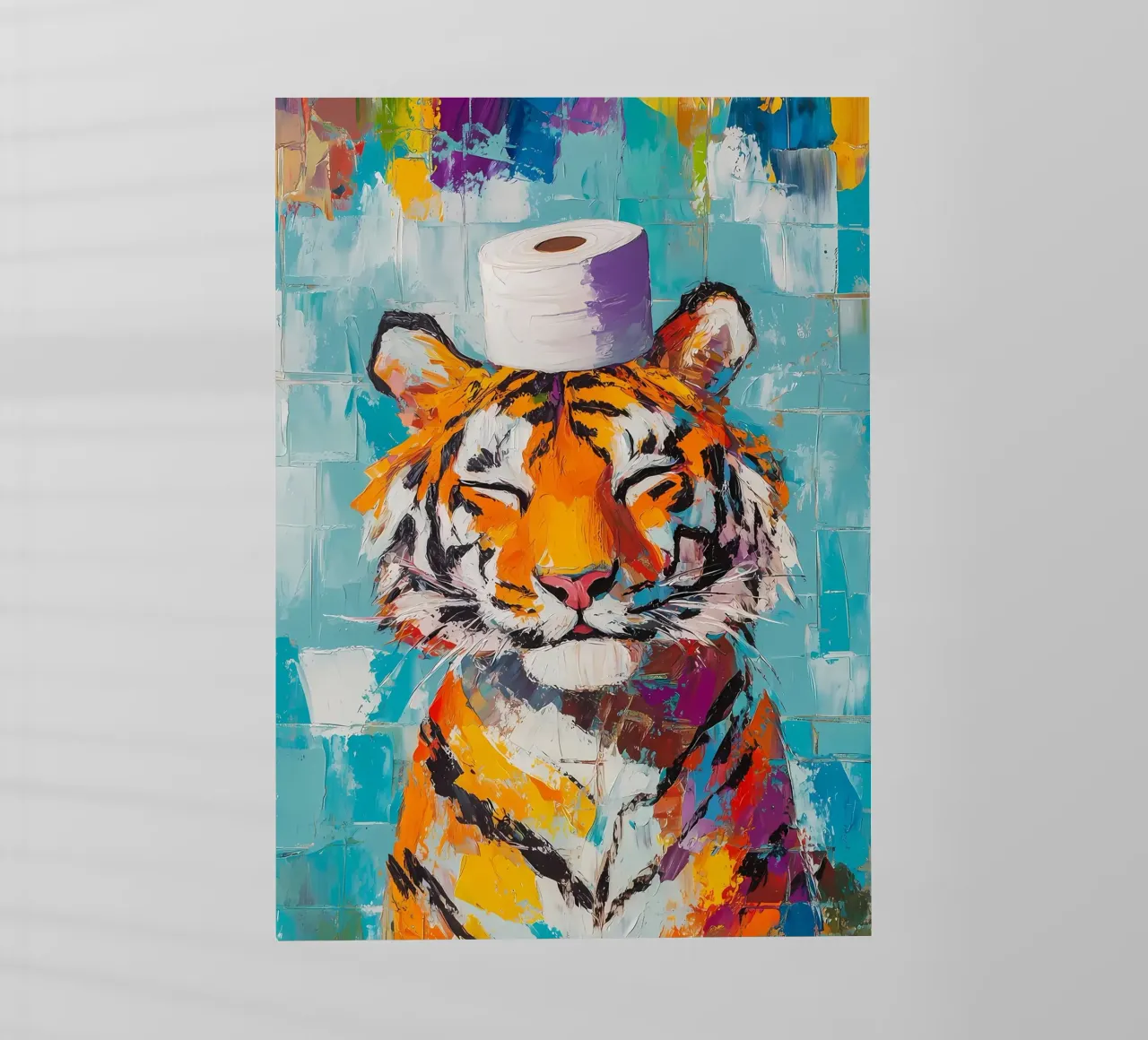 Tiger with Toilet Paper Hat backlit film by Adrian Patel